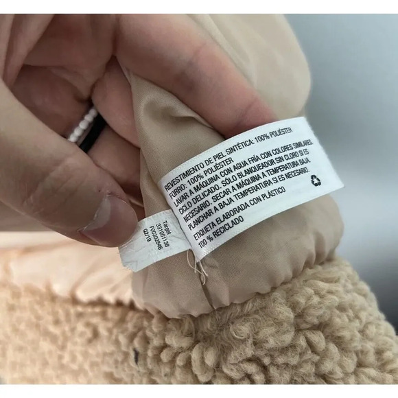 Wild Fable Oversized Sherpa Faux Fur Zip-Up Teddy Coat Size M/L Tan Women’s - Picture 5 of 6